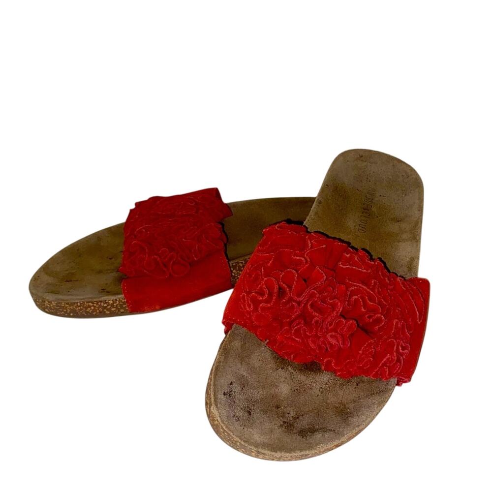 MUSSE & CLOUD leather strap slides Sz 9.5